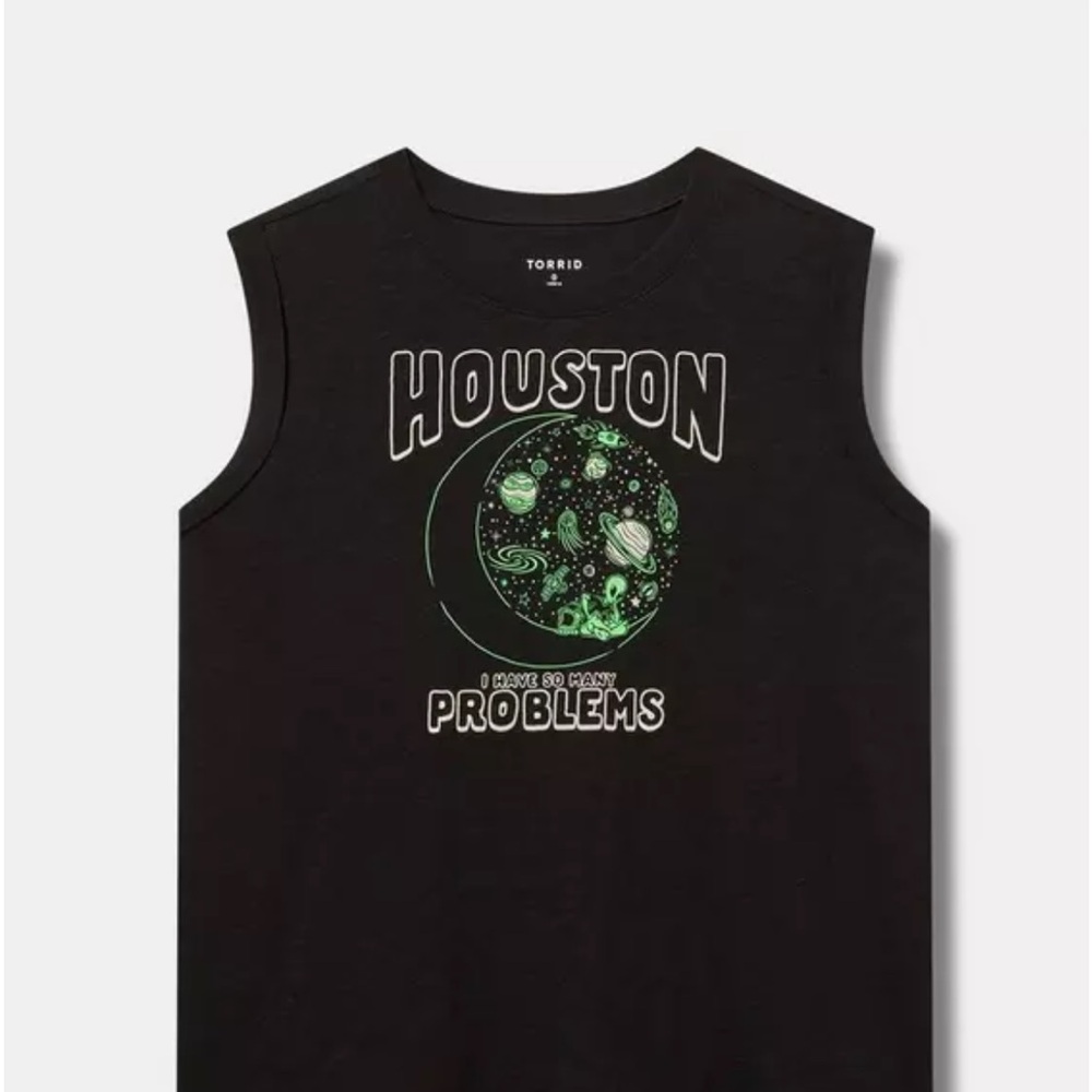 Torrid Black Sleeveless Top with Glow In The Dark Decal